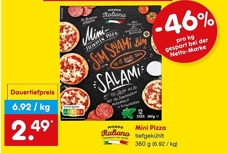 Mini Pizza Salami tiefgekühlt 360 g
