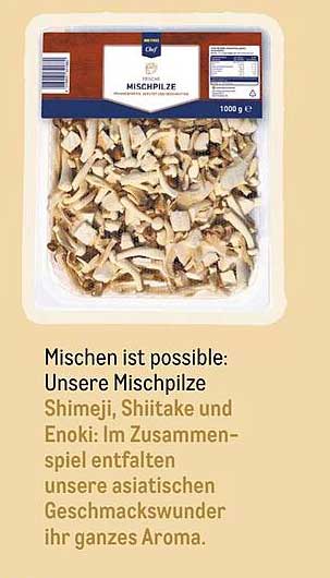 Mischpilze – Shimeji, Shiitake und Enoki – 1000 g