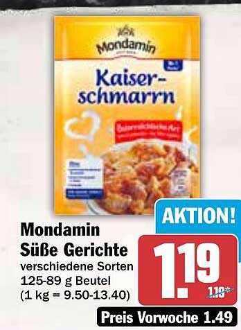 Mondamin Süße Gerichte - Kaiserschmarrn 125 g Beutel