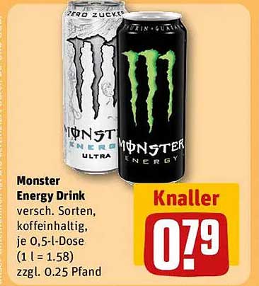 Monster Energy Drink, verschiedene Sorten, 0,5-l-Dose