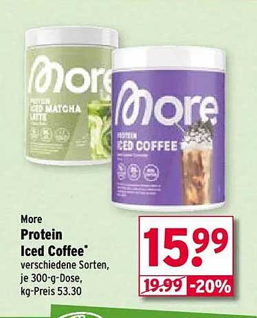 More Protein Iced Coffee - verschiedene Sorten, je 300-g-Dose