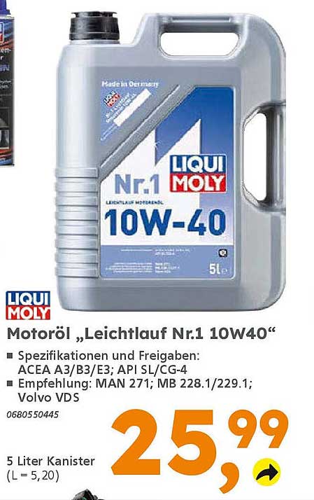 Motoröl „Leichtlauf Nr.1 10W-40“
