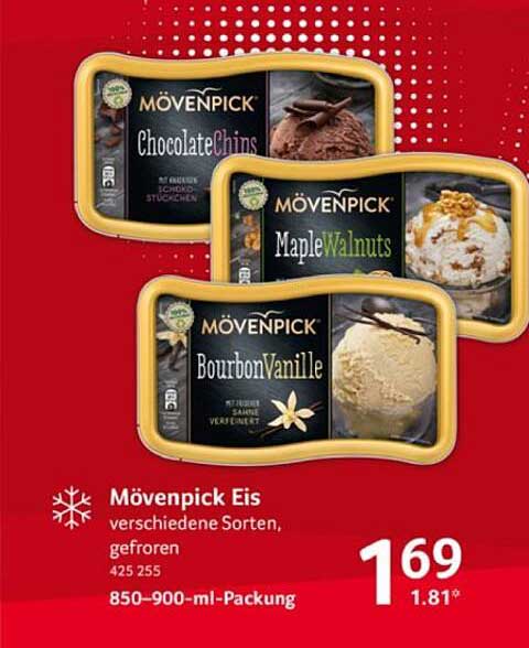 Mövenpick Eis verschiedene Sorten, gefroren