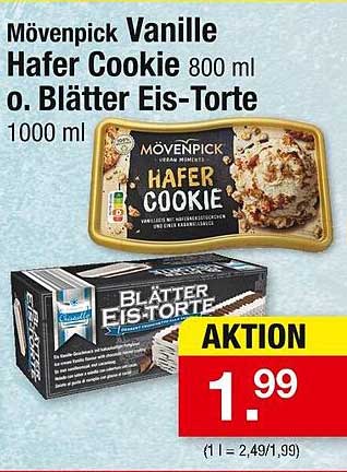 Mövenpick Vanille Hafer Cookie 800 ml oder Blätter Eis-Torte 1000 ml