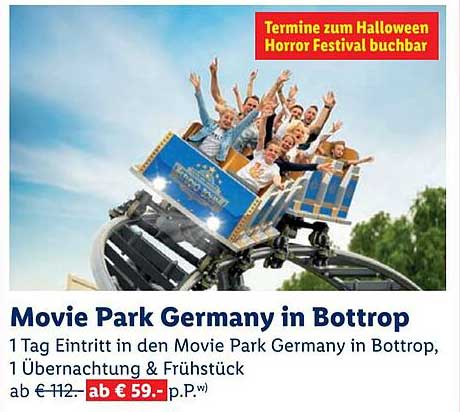 Movie Park Germany in Bottrop - 1 Tag Eintritt, 1 Übernachtung & Frühstück