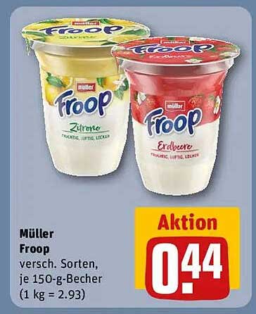Müller Froop - verschiedene Sorten, je 150-g-Becher