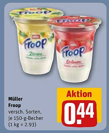 Müller Froop verschiedene Sorten, je 150-g-Becher