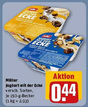 Müller Joghurt mit der Ecke, 150 g Becher, verschiedene Sorten