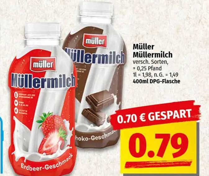 Müller Müslimilk - Erdbeer und Schoko-Geschmack