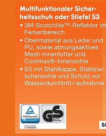 Multifunktionaler Sicherheits-Schuh oder Stiefel S3