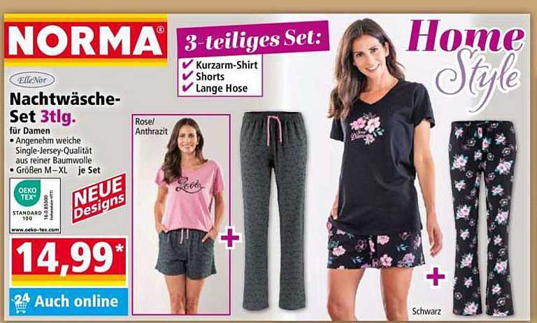Nachtwäsche-Set 3-tlg. für Damen