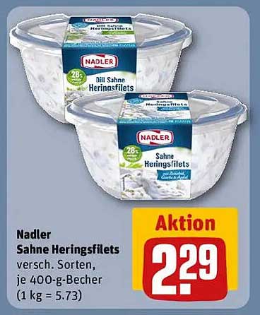 Nadler Sahne Heringsfilets 400-g-Becher