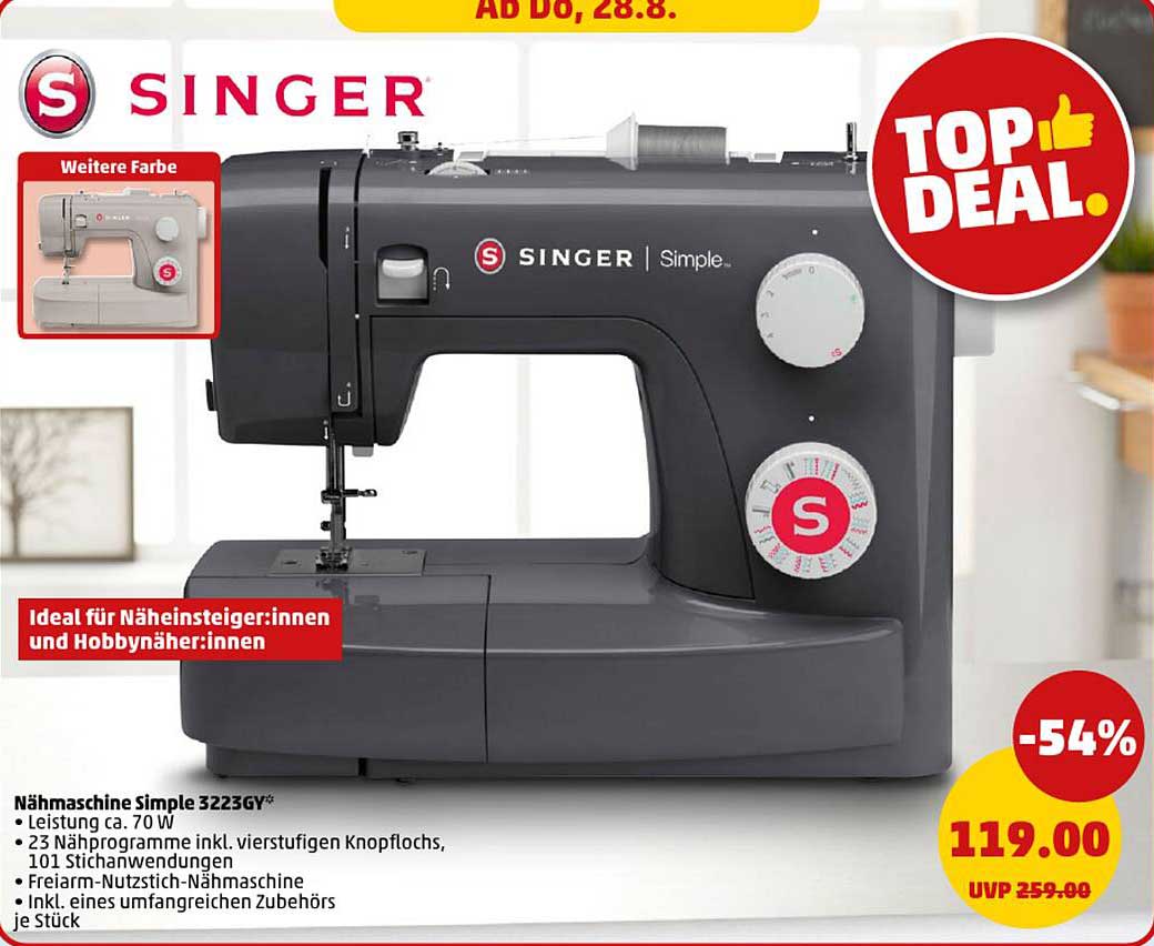 Nähmaschine Simple 3223GY von Singer
