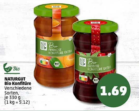 NATURGUT Bio Konfitüre verschiedene Sorten, je 330 g