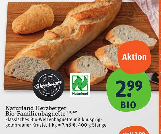 Naturland Herzberger Bio-Familienbaguette