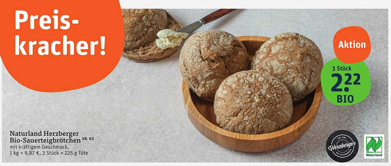 Naturland Herzberger Bio-Sauerteigbrötchen