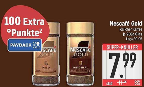 Nescafé Gold - löslicher Kaffee je 200g Glas