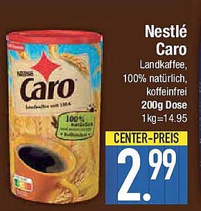 Nestlé Caro Landkaffee, 100% natürlich, koffeinfrei 200g Dose
