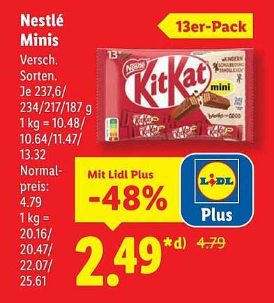 Nestlé Minis 13er-Pack - Schokoladengenuss für Groß und Klein