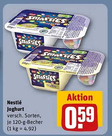 Nestlé Smarties Joghurt - 120-g-Becher für nur 0,59 €
