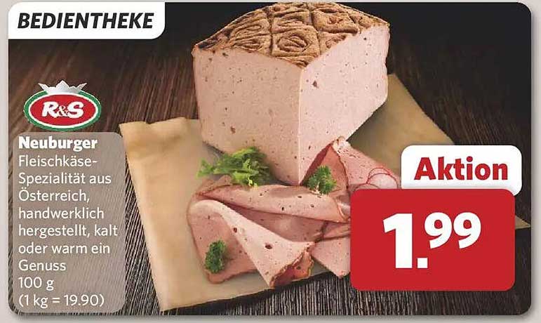 Neuburger Fleischkäse-Spezialität aus Österreich, handwerklich hergestellt