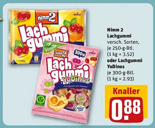 Nimm 2 Lachgummi verschiedene Sorten