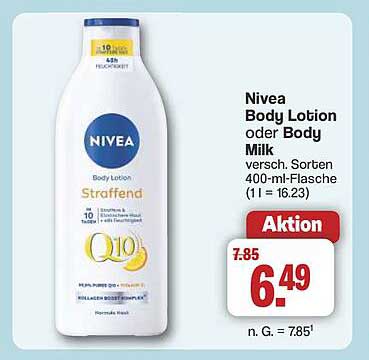 Nivea Body Lotion oder Body Milk 400-ml-Flasche