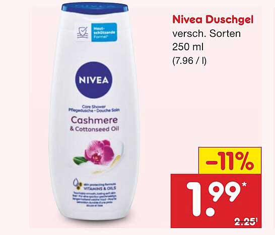 Nivea Duschgel Cashmere & Cottonseed Oil 250 ml