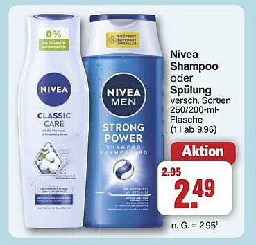 Nivea Shampoo oder Spülung, 250/200 ml Flasche