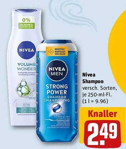 Nivea Shampoo verschiedene Sorten, je 250-ml-Fl.