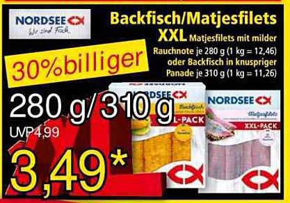 Nordsee Backfisch/Matjesfilets XXL