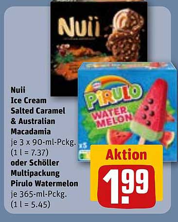 Nuii Ice Cream Salted Caramel & Australian Macadamia oder Pirulo Watermelon