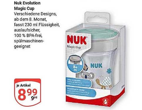 Nuk Evolution Magic Cup - Verschiedene Designs, ab dem 8. Monat