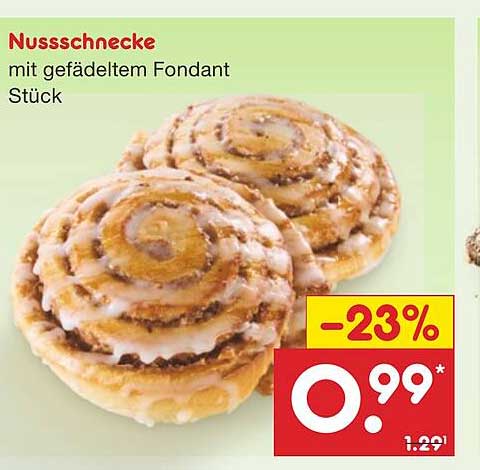 Nussschnecke mit gefädeltetem Fondant - Stück