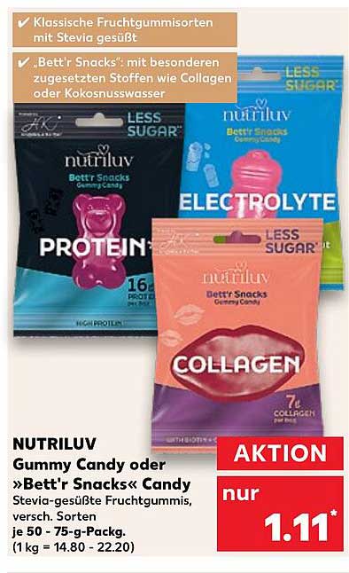 NUTRILUV Gummy Candy oder »Bett'r Snacks« Candy