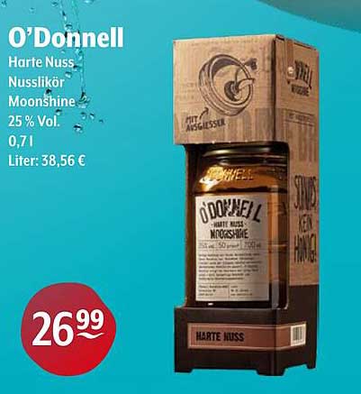 O'Donnell Harte Nuss Nusslikör Moonshine 0,7l