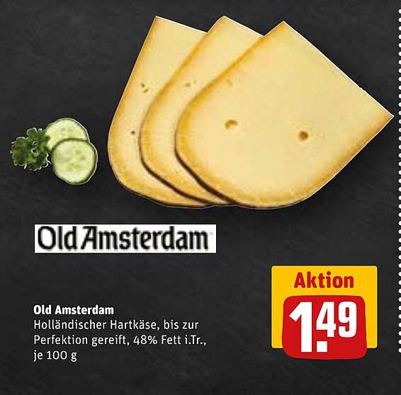 Old Amsterdam - Holländischer Hartkäse, bis zur Perfektion gereift, 48% Fett i.Tr., je 100 g