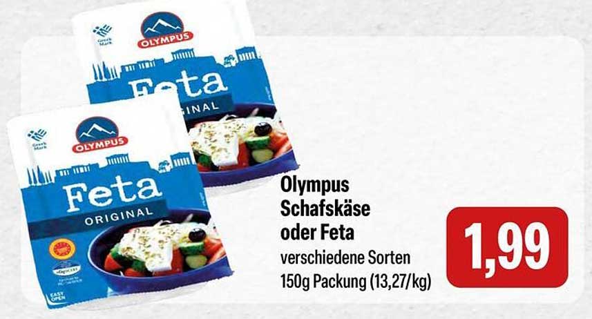 Olympus Schafskäse oder Feta - verschiedene Sorten, 150g Packung