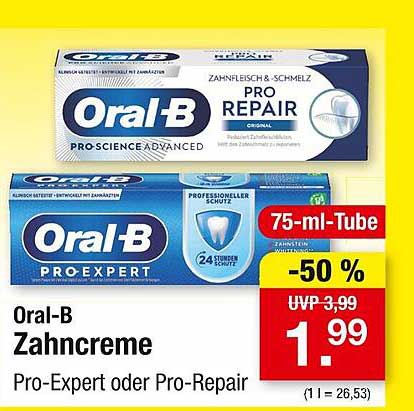 Oral-B Zahncreme Pro-Expert oder Pro-Repair