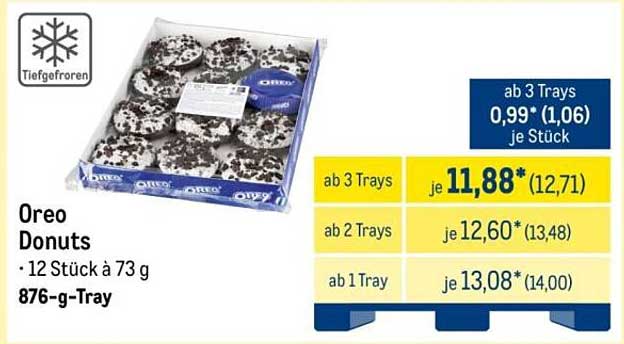 Oreo Donuts - Tiefgefroren, 12 Stück à 73 g