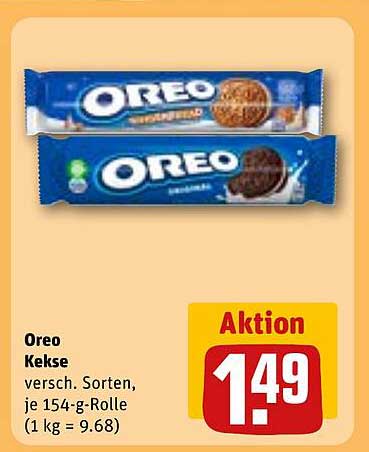 Oreo Kekse, verschiedene Sorten, je 154-g-Rolle