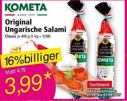 Original Ungarische Salami von KOMETA – Classic 400g