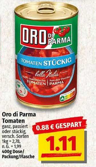 Oro di Parma Tomaten Stückig 400g