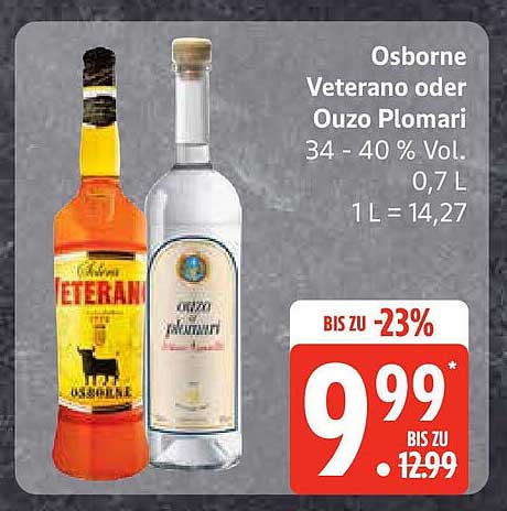 Osborne Veterano oder Ouzo Plomari - 0,7 L