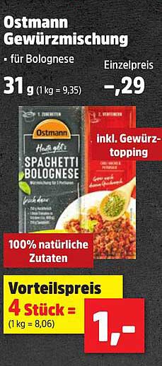 Ostmann Gewürzmischung für Bolognese