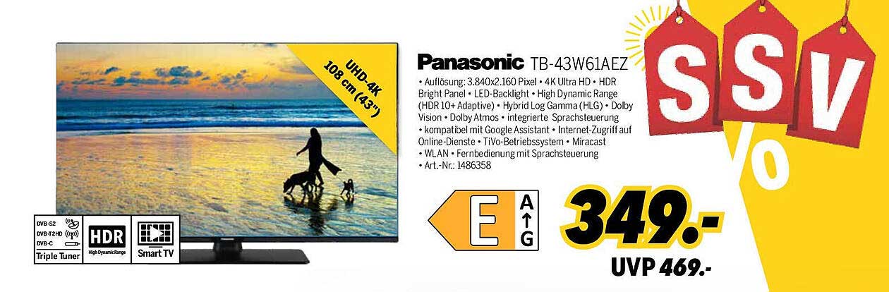 Panasonic TB-43W61AEZ - 108 cm (43 Zoll) 4K UHD Smart TV
