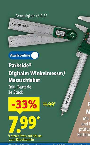 Parkside® Digitaler Winkelmesser/Messschieber
