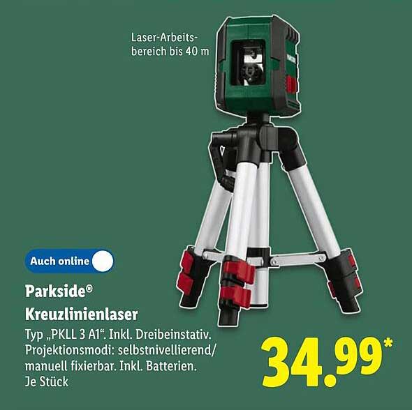 Parkside® Kreuzlinienlaser Typ „PKLL 3 A1“