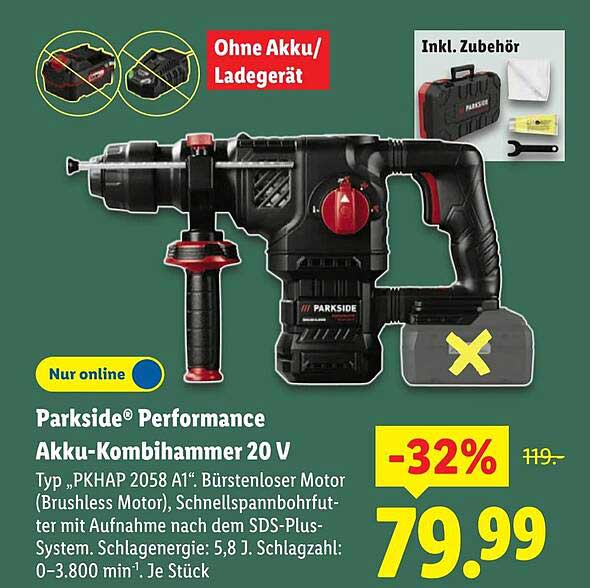 Parkside® Performance Akku-Kombihammer 20 V