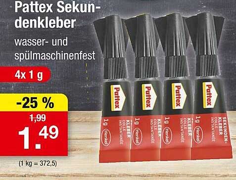 Pattex Sekundenkleber - wasser- und spülmaschinenfest